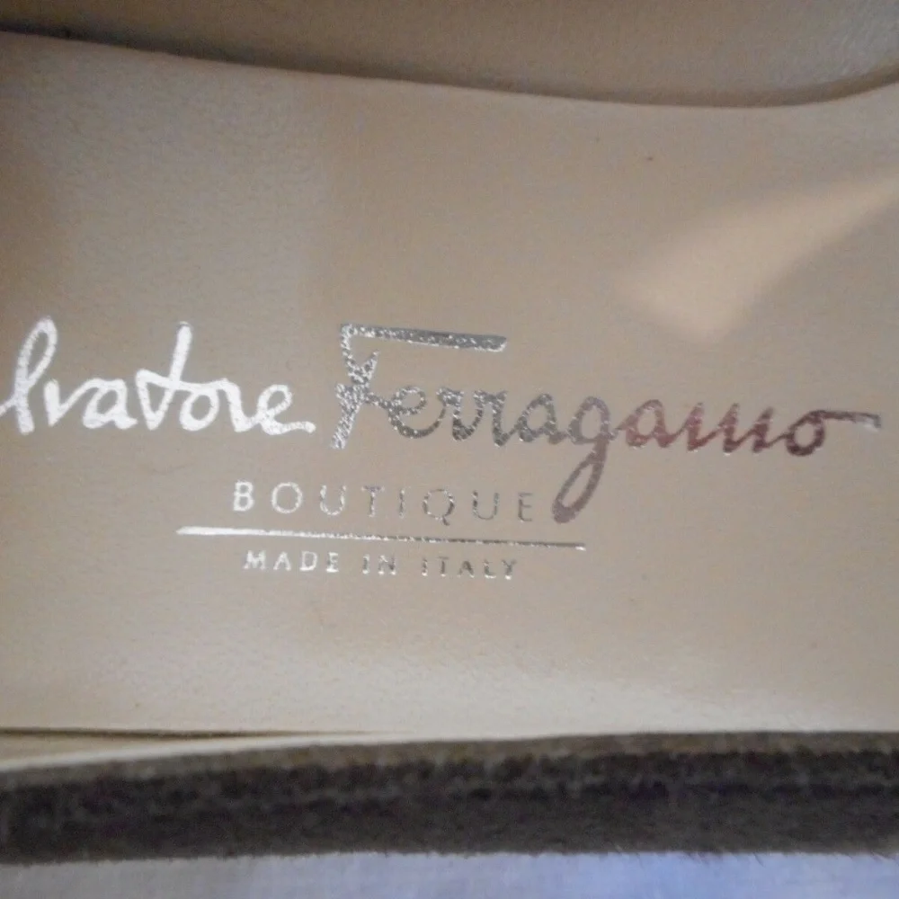 Salvatore Ferragamo Boutique Brown Suede Pumps - Picture 6 of 8